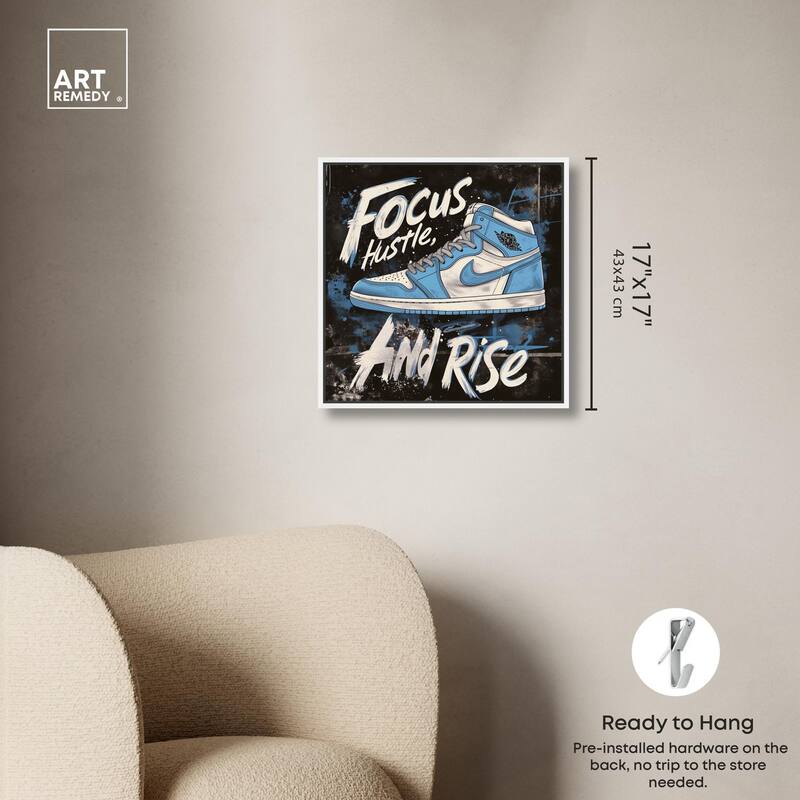 Hustle and Rise Sneaker Canvas by Art Remedy