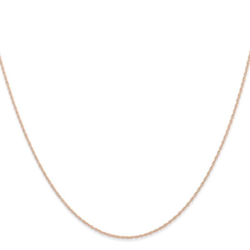 Curata 10k Rose Gold .6 mm Carded Cable Rope Chain Necklace (Spring Ring)