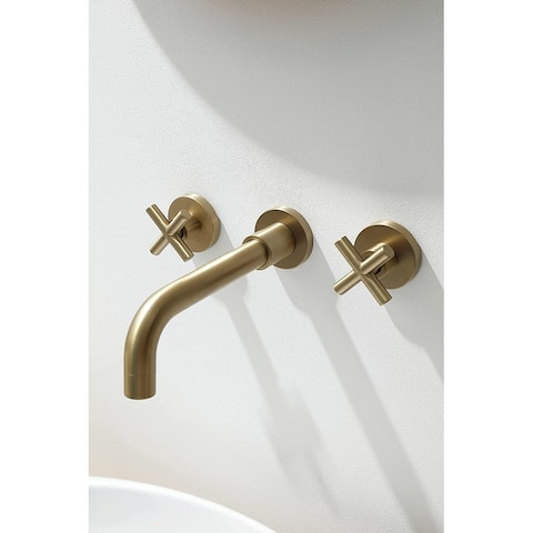 Double Handle Wall Mount Bathroom Faucet
