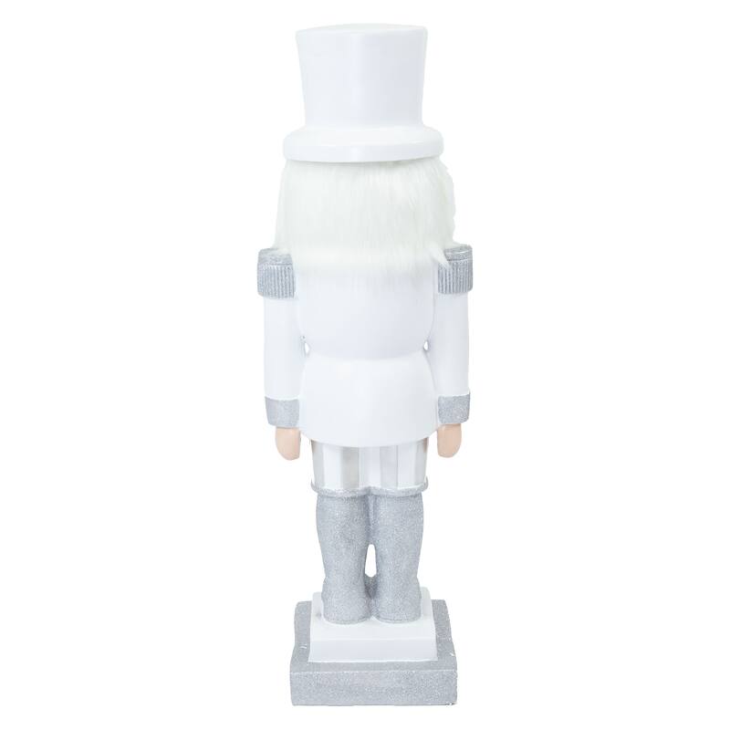 Sunnydaze Sterling the Silver Christmas Nutcracker Statue - 37" H - Set of 2