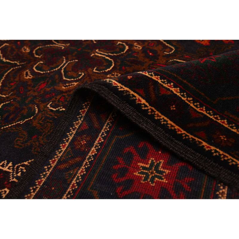 ECARPETGALLERY Hand-knotted Teimani Dark Navy Wool Rug - 3'11 x 7'0