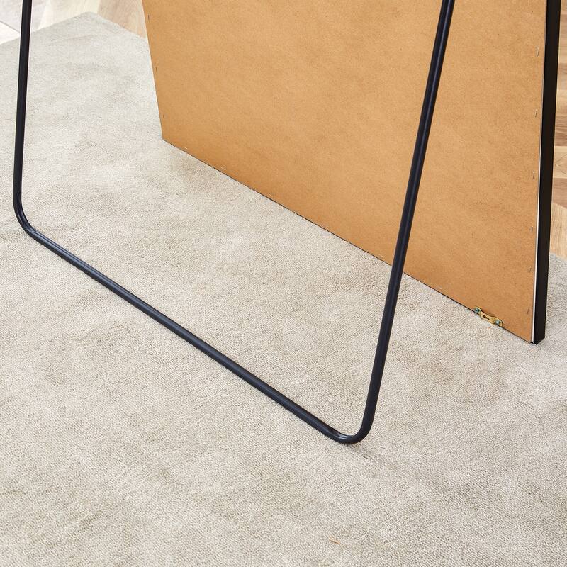 Roomfitters Full-Length Mirror with Black Solid Wood Frame, 71"x31.5" Floor Standing or Wall-Mounted Dressing Mirror
