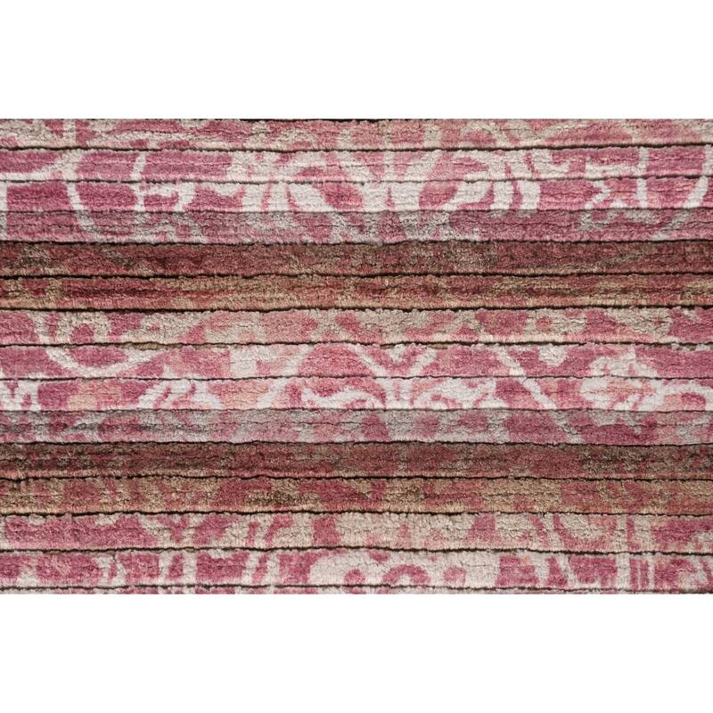 Striped / Abstract Accent Rug Hand-Knotted Modern Wool Carpet - 2'8"x 4'10"