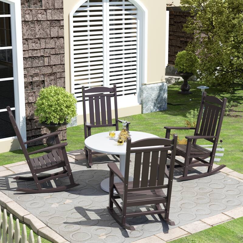 Laguna Hdpe All Weather Outdoor Patio Rocking Chair (Set of 4)