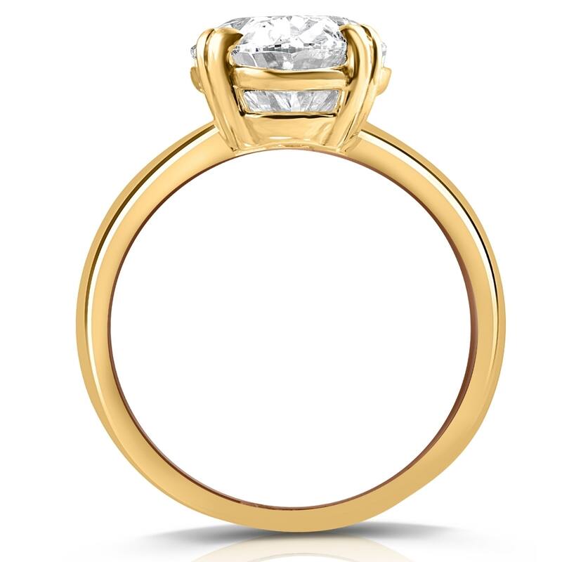 Certified 5Ct Oval Yellow Gold Diamond Engagement Ring Lab Grown