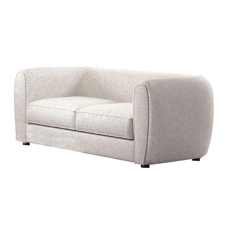 Dly Loveseat, Off White Boucle Seat, Welt Trim, 68 Inch Tuxedo Style