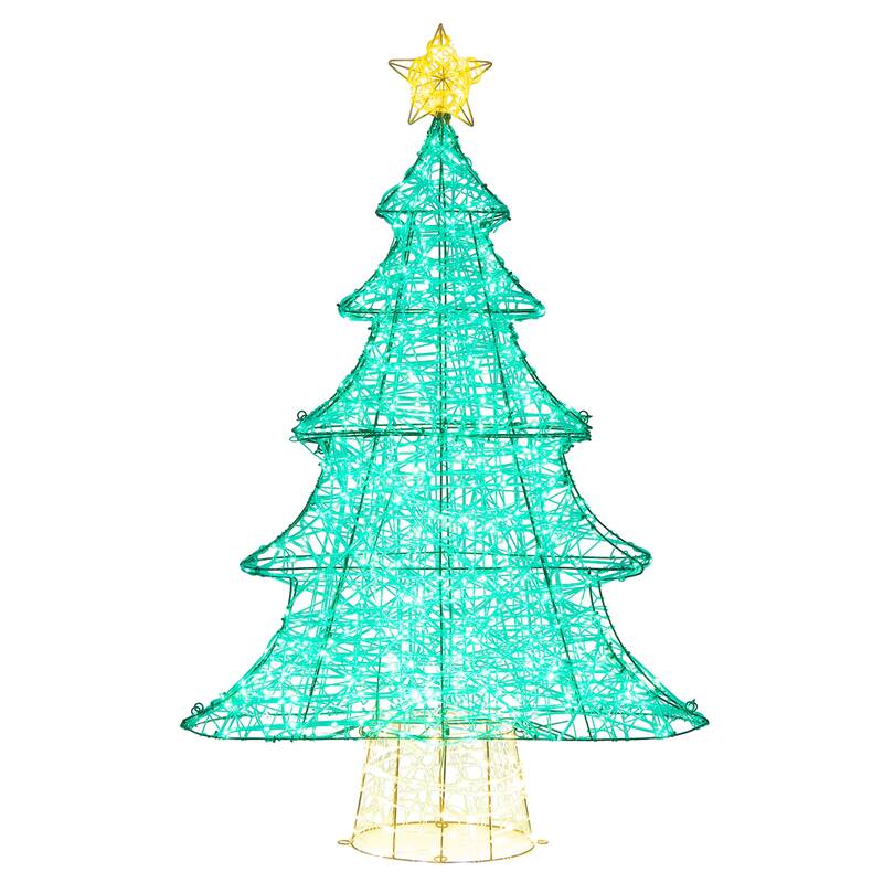 Gymax 4FT Lighted Christmas Tree w/ Top Star Illuminated Christmas - 4 Foot