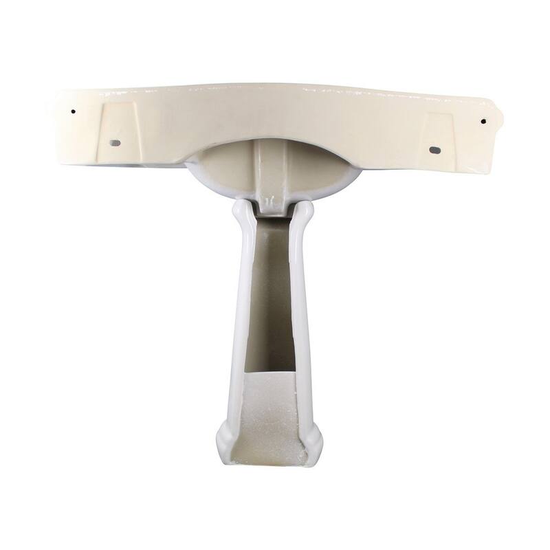 Darbyshire White Pedestal Sink with 8" Widespread Faucet Holes and Overflow (Set of 2) - N/A