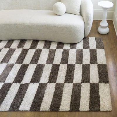 Lionel Checkered Recycled Area Rug