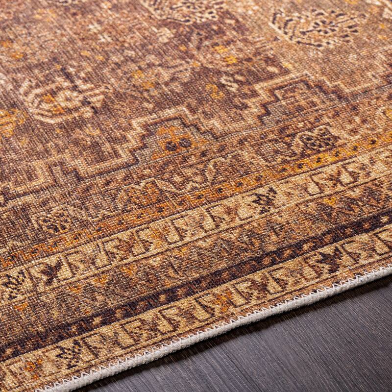 Livabliss Prabhu Traditional Medallion Machine Washable Area Rug