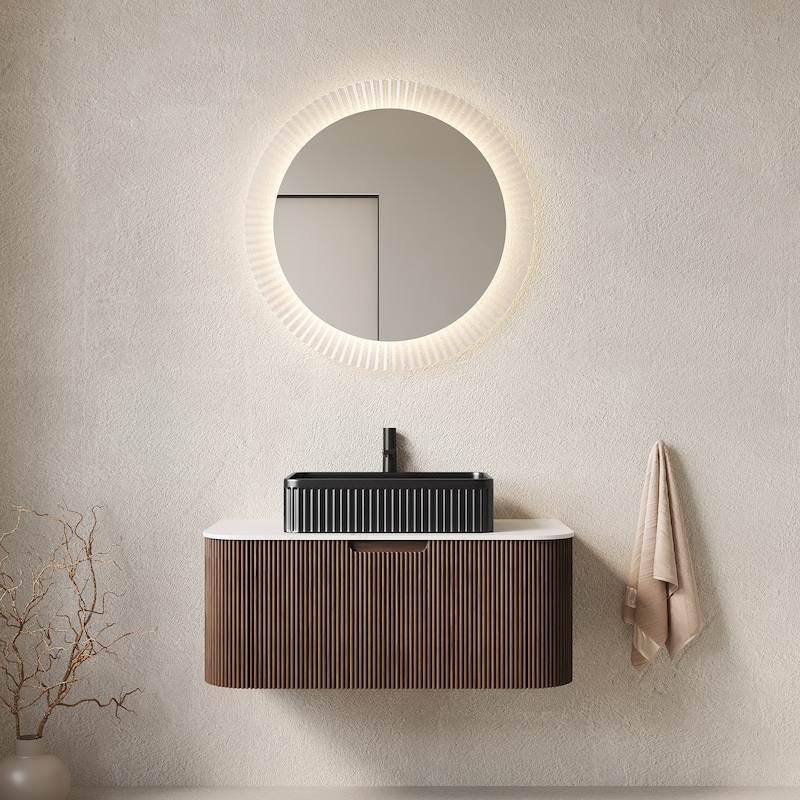 Wall-Mounted Floating Bathroom Vanity with Sink
