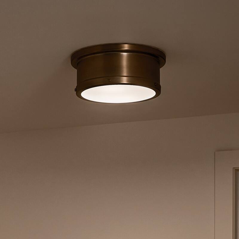 Kichler 52540 Serca 2 Light 14" Wide Flush Mount Drum Ceiling Fixture