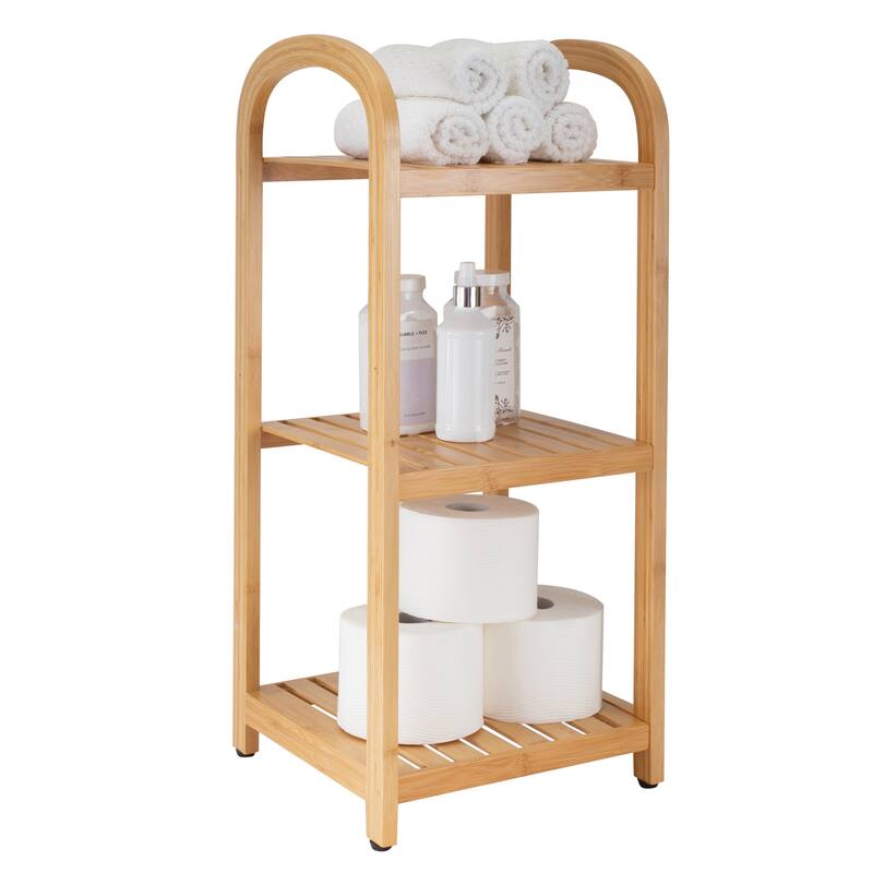 Organize It All 3 Tier Bamboo Tower - 12" x 12" x 27.76"