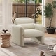 preview thumbnail 4 of 14, Roundhill Furniture Dylan Modern Upholstered Barrel Armchair, Cream White