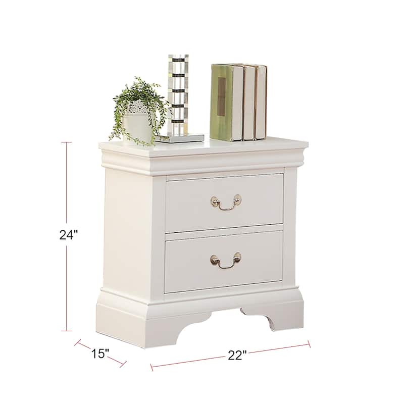 Wooden Nightstand with Two Drawers