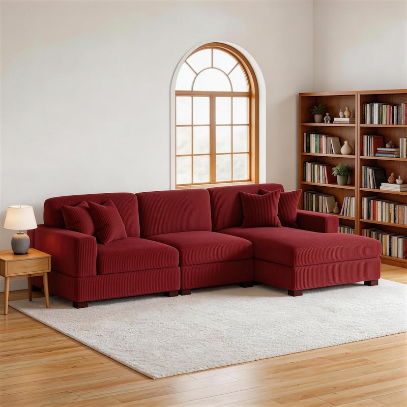 Oversized L-shaped Modular Sectional Sofa with Chaise Lounge