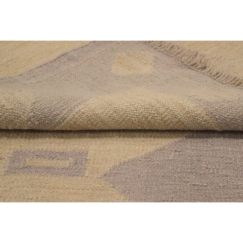 Hand Woven Oriental 100% Wool Carpet Southwestern Tribal Purples Kilim Area Rug - 9' 0'' X 6' 0''