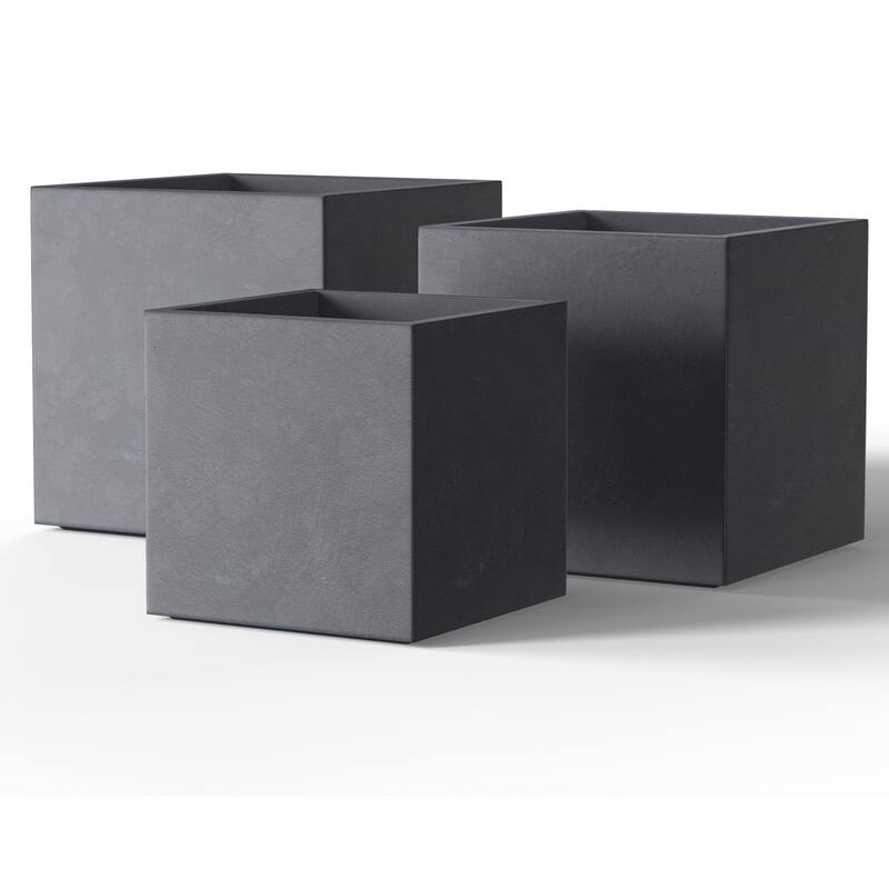 Tall Concrete Square Plant boxes / Large Indoor and Outdoor flower Planters