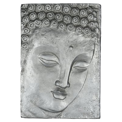 HUJI Silver Buddha Plate Wall Decor