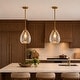 preview thumbnail 1 of 19, LALUZ Modern 1-Light Brass Gold Pendant Hand-blown Clear Glass Light for Kitchen Island D 7.8" x H 11.2"