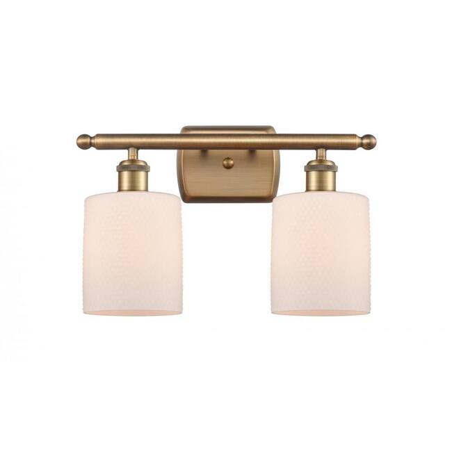 Innovations Lighting Cobbleskill 2 Light 16" Wide Bathroom Vanity - Brushed Brass / Matte White