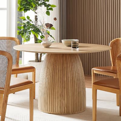 47.24" Modern Wood Round Dining Table
