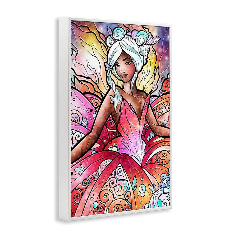 Stupell Pastel Nouveau Fairy Framed Giclee Art Design By Mandie Manzano