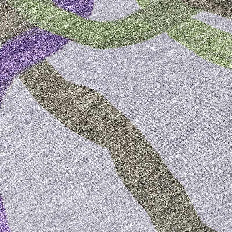 Machine Washable Indoor/ Outdoor Abstract Links Chantille Rug