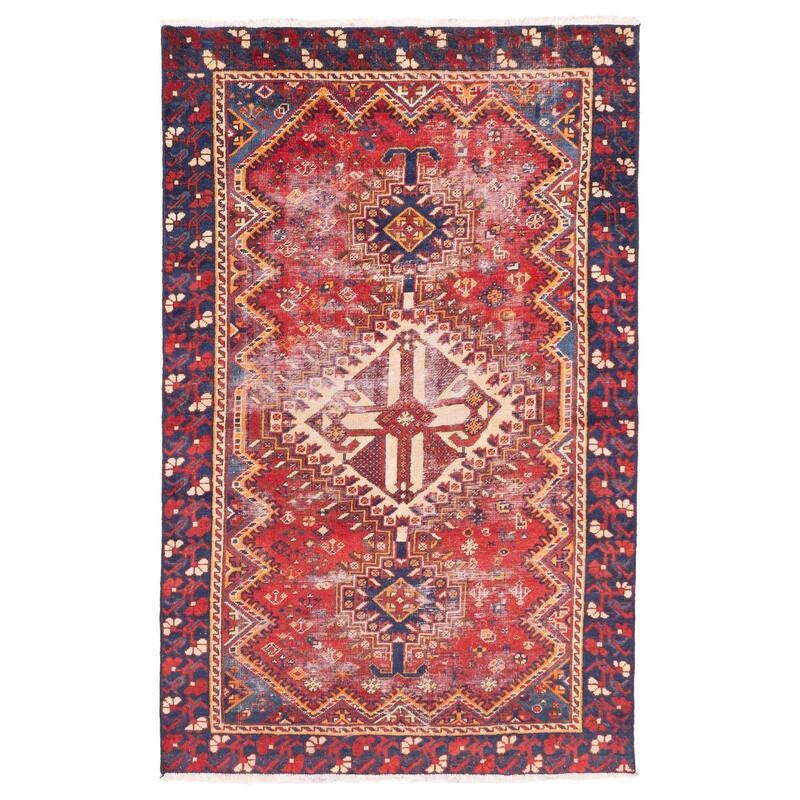 ECARPETGALLERY Hand-knotted Antalya Vintage Red Wool Rug - 4'2 x 6'7