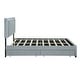 preview thumbnail 10 of 13, Queen Size Bed Velvet Upholstered Platform Storage Bed with 4 Drawers, Rivet-decorated Headboard and Embedded LED Light Strip
