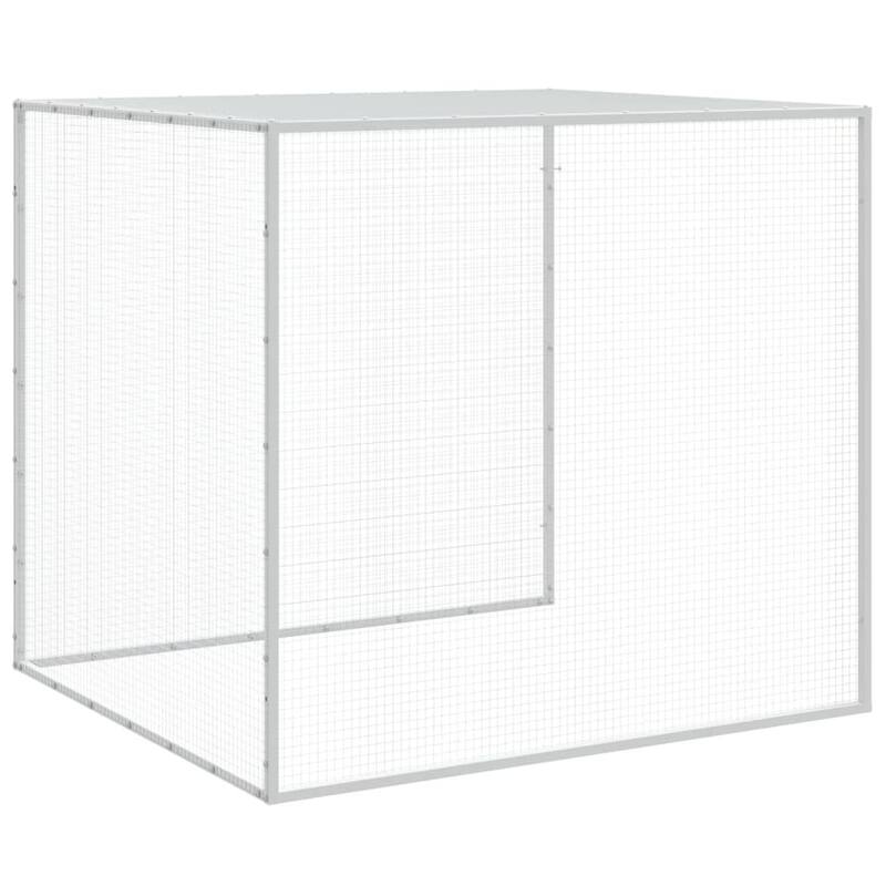 vidaXL Chicken Cage with Roof Light Gray/Anthracite multisize Galvanized Steel - 79.9" x 38.6" x 35.4" - Gray