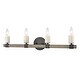 preview thumbnail 1 of 1, Stone Manor 4-Light vanity light in Matte Black / Aspen