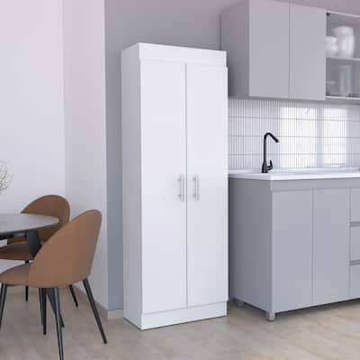 Pantry Cabinet, Space-Efficient 2-Door Design with Multiple Shelves
