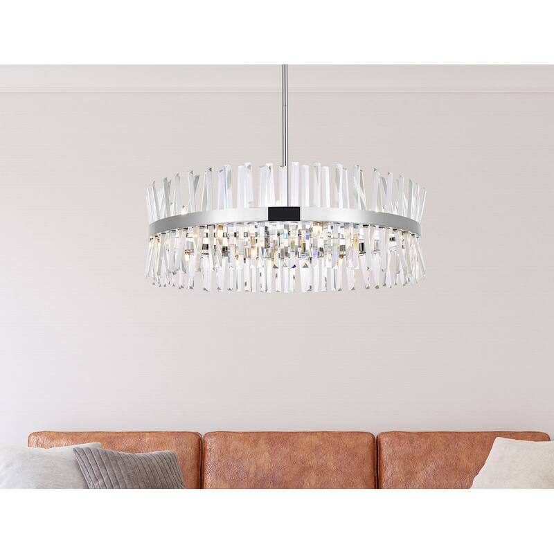 Indigo Home 36 inch crystal round chandelier light