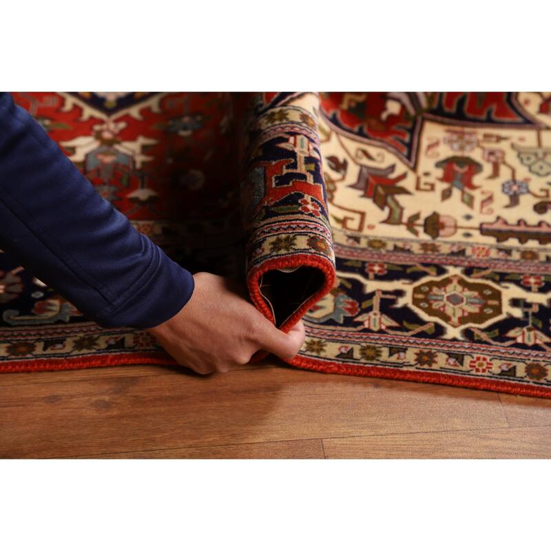 Orange Medallion Tabriz Persian Rug Handmade Wool Carpet - 4'11"x 6'6"