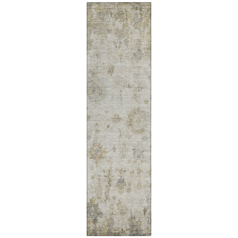 Machine Washable Indoor/ Outdoor Vintage Traditional Chantille Rug