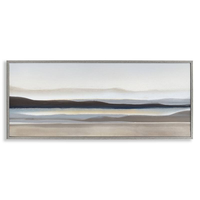 Stupell Fade Neutral Desert Scenery Framed Giclee Art Design By Charity Henderson - 30 x 13 - Grey