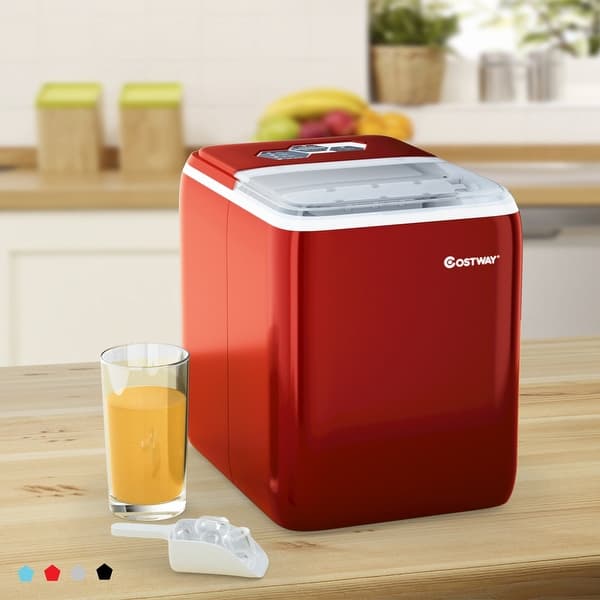  COSTWAY Countertop Ice Maker, 26Lbs/24H Portable Ice