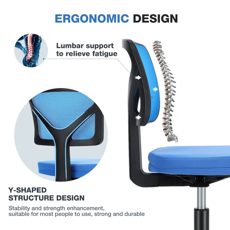 Compact Low Back Swivel Task Chair with Adjustable Height & Wheels