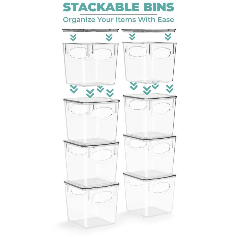 Sorbus Small Plastic K Cup Storage Bins Nespresso Vertuo Pod Holder Kitchen Pantry Fridge Organizer - 4 Pk