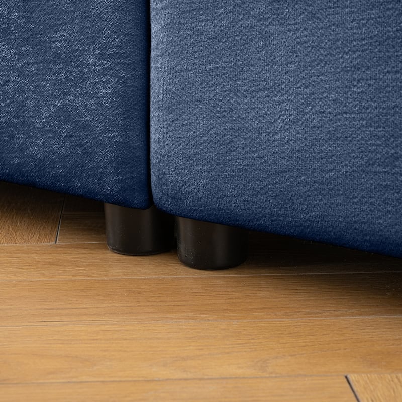 75.5" Chenille Upholstered 2-Seater Modular Sectional Sofa with Storage Seat, DIY Combination