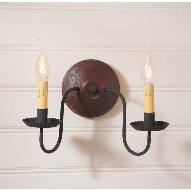 Ashford Wall Sconce In Plantation Red 12 Inches - 9 X 12.5 X 7.5 inches