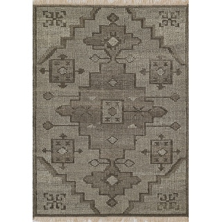 Momeni Bristol Medallion Hand Woven Wool and Cotton Natural Area Rug