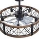 preview thumbnail 106 of 105, Caged Ceiling Fan with Light and Remote, 11.8–28 Inch Low Profile Fandelier, 6-Speed Quiet DC Motor, Black/Satin Nickel