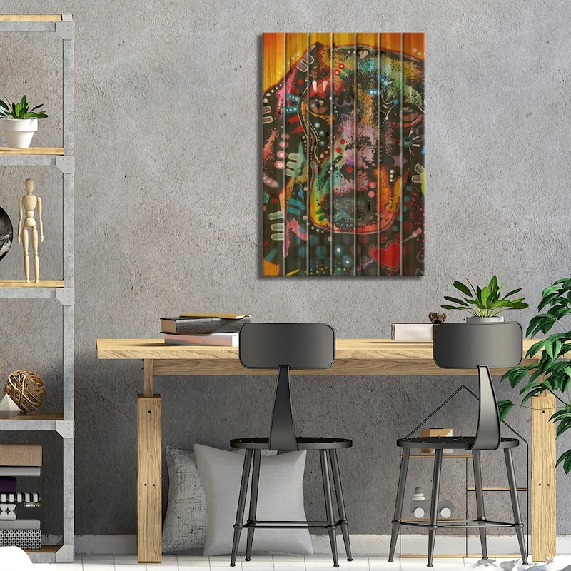 Brilliant Dachshund Print On Wood by Dean Russo - Multi-Color