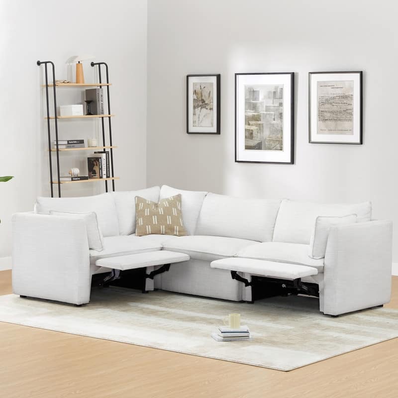 Cypress 107"W L-shape Power Reclining Sectional Sofa Couch