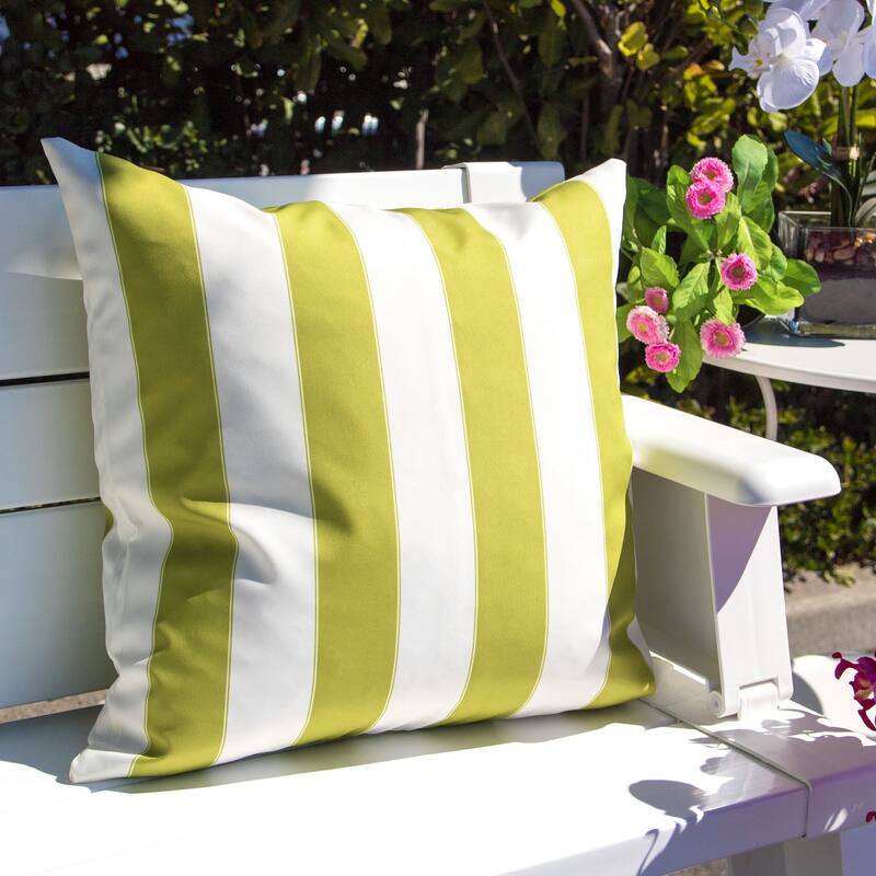 Striped Throw Pillow Indoor Outdoor Use Weather Resistant 20x20 Inches