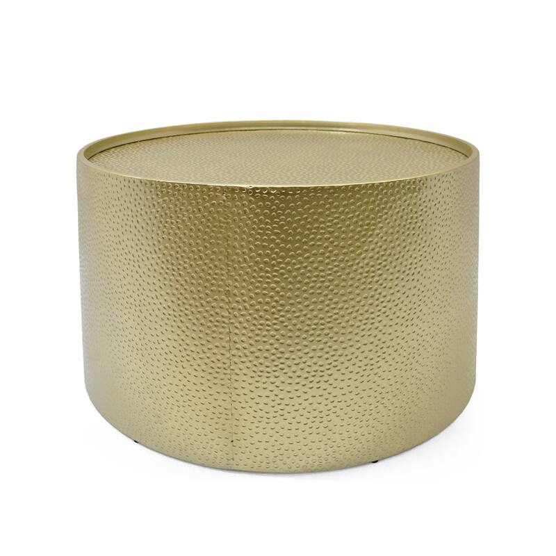 Braeburn Round Hammered Iron Coffee Table by Christopher Knight Home