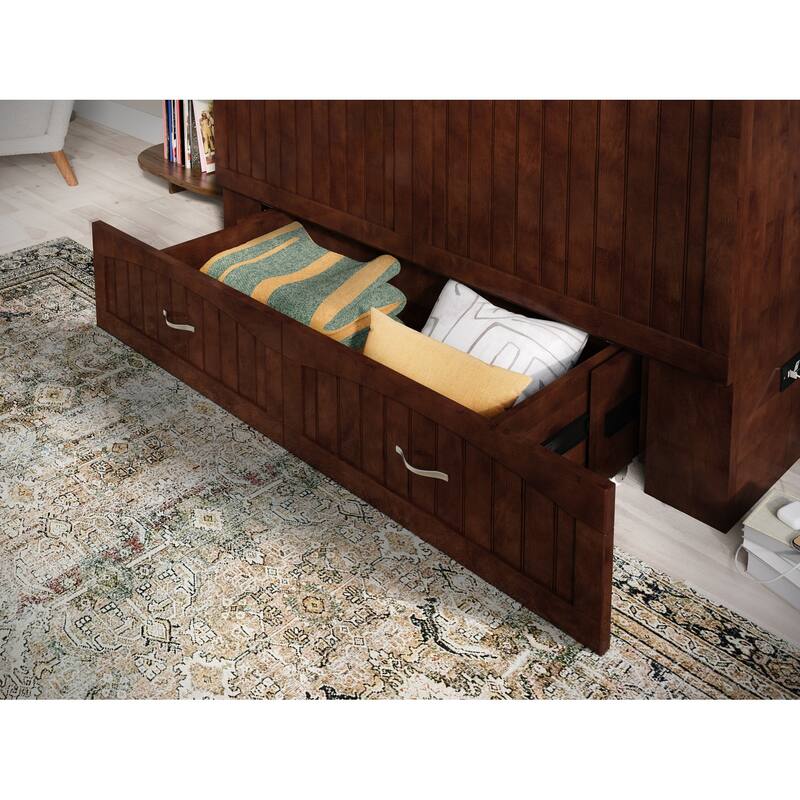 Aspen Queen Murphy Bed Chest with 6" Mattress