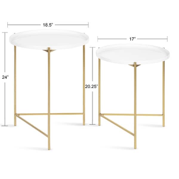 dimension image slide 7 of 13, Kate and Laurel Ulani Nesting Tables (Set of 2)